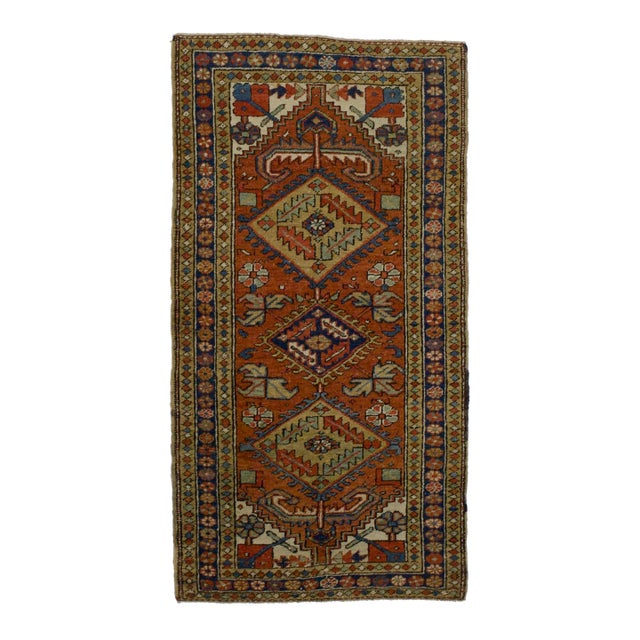 Late 19th Century Persian Heriz Rug 3'0" X 5’10” For Sale