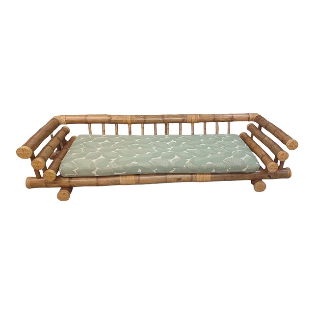 Vintage Boho Elephant Bamboo Budji Style Sofa For Sale