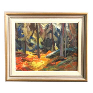 Frans Berg, Pine Forest, 1950s, Oil on Canvas, Framed For Sale