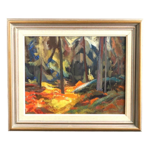 Frans Berg, Pine Forest, 1950s, Oil on Canvas, Framed For Sale