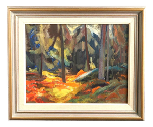 Frans Berg, Pine Forest, 1950s, Oil on Canvas, Framed