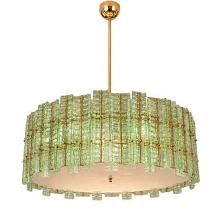 Italian Greentropical Murano Glass Gold Round Chandelier by Simoeng For Sale