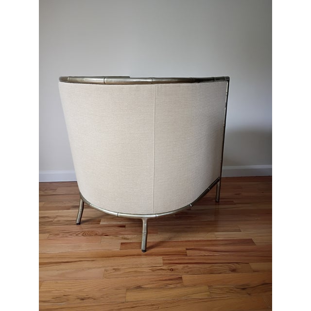 Cream A Pair Bernhardt Interiors Merideth Club Chairs Metal Faux Frame For Sale - Image 8 of 15