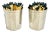 Pair Vintage Art Deco English Silver Plate Tumbler Cups With Gilded Interiors For Sale