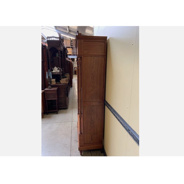 Wood Antique Art Nouveau Display Bookcase with Inlays, 1910 For Sale - Image 7 of 10