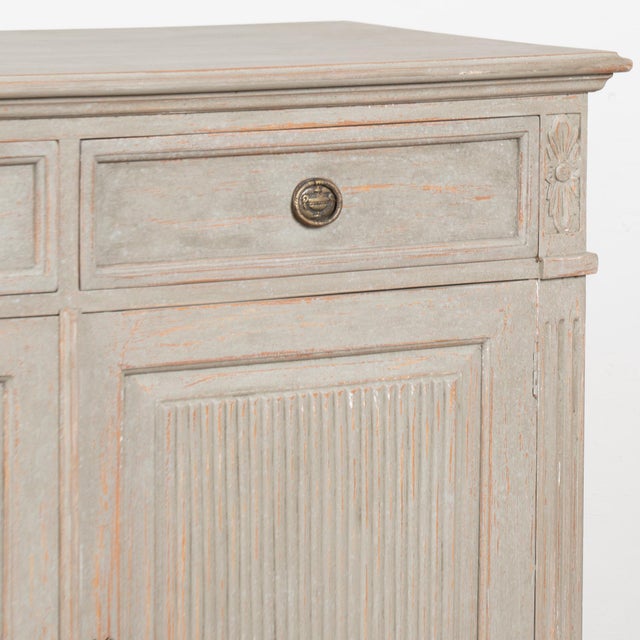 Late 19th Century Swedish Gray Painted Gustavian Style Sideboard Buffet For Sale - Image 10 of 17