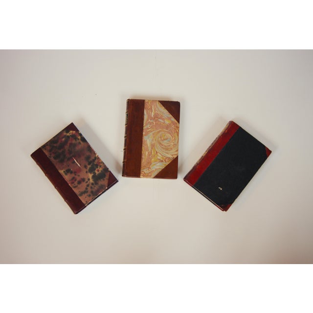 Art Nouveau 3 Beautiful Leather Books With Gold Ornament - b.s. Ingemann - Great for Interior Design For Sale - Image 3 of 4