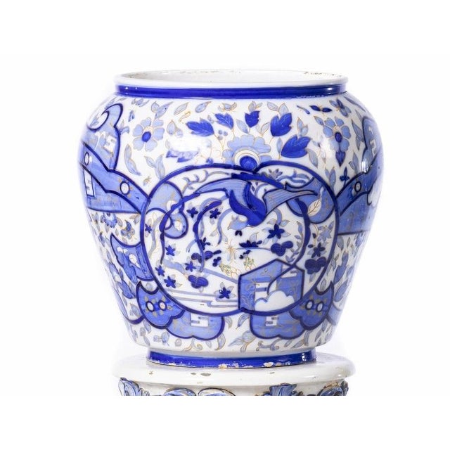 Portuguese Cachepot with Faience Column, 19th Century For Sale - Image 4 of 6