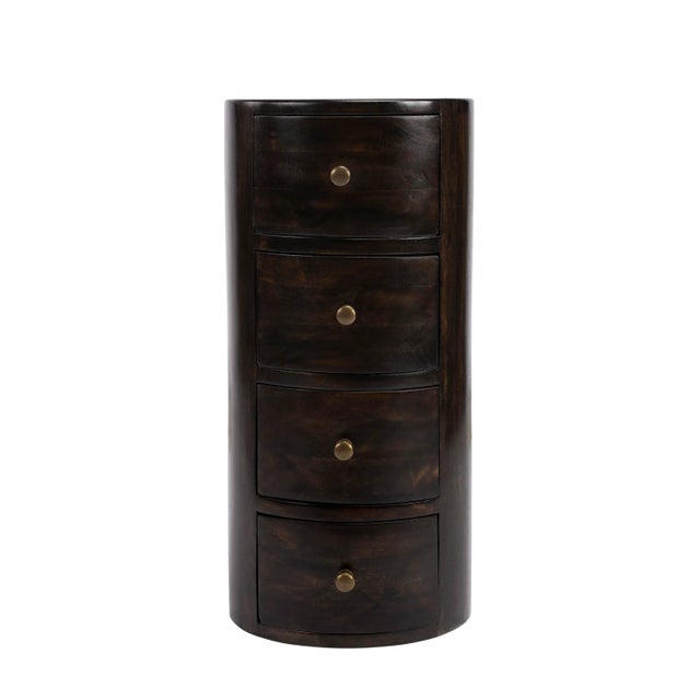 Liam Wood Accent Table with Storage, Dark Brown For Sale - Image 9 of 13