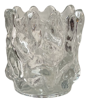Swedish Modernist Freeform Ice Glass Vase by Göran Wärff for Kosta Boda, 1980s