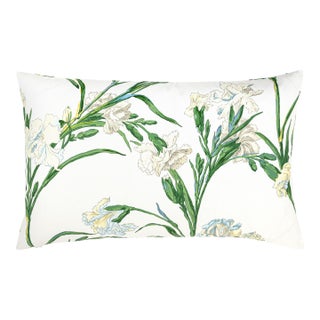 Scalamandre 22" x 14" Dianthus Lumbar Pillow in Chervil For Sale