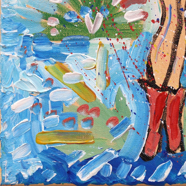 Desert Dream - Abstract Color Drenched Figurative Pinup Painting on Canvas Original Artwork by Jesse Black For Sale - Image 4 of 9