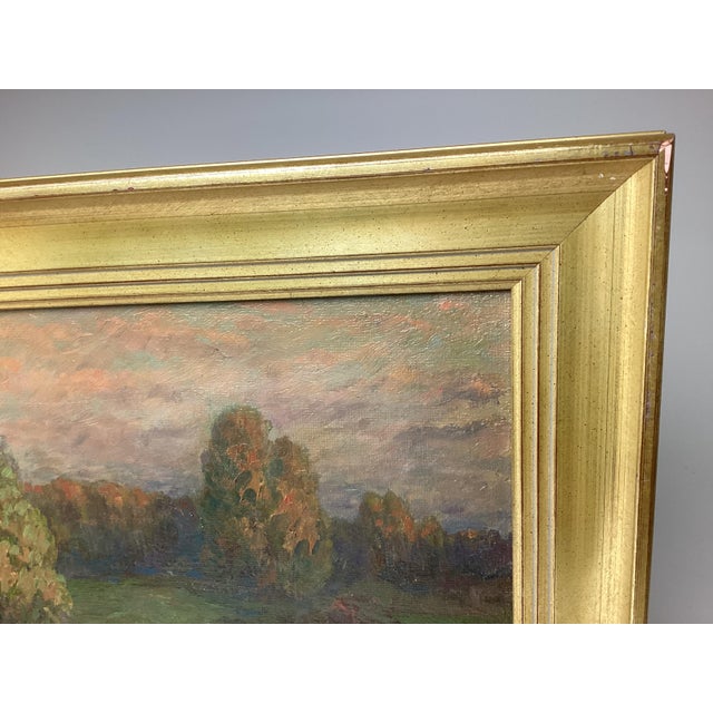 Russian Impressionist Landscape Painting on Board Signed and Dated. The Russian text on the back of the artwork translates...