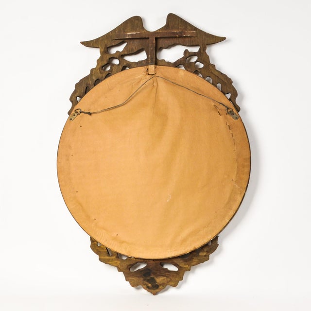 Large Antique Federal Eagle Convex Mirror Giltwood Bullseye Butler Mirror Circa 1920s For Sale In Rochester - Image 6 of 14