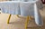 Exquisite Blue Rectangle Tablecloth 78 X 58 Inches. Eight Napkins That Fold to 8 Inches