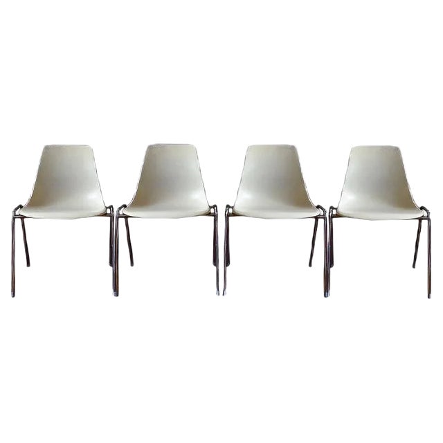 Mid-Century 224 Fiberglas Chairs by Georg Leowald for Wilkhahn, Set of 4 For Sale