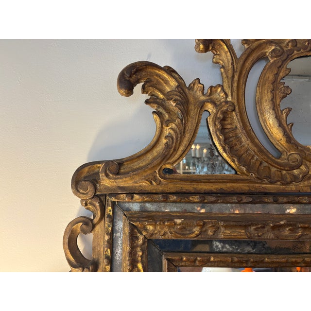Wood 18th Century Italian Baroque Giltwood Mirror For Sale - Image 7 of 14
