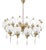 Brass and Glass 10-Arm Chandelier by A. Lelii for Arteluce, Italy, 1950s For Sale
