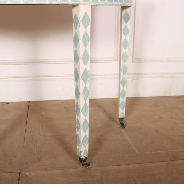 Swedish Painted Demi-Lune Console Table For Sale - Image 4 of 7