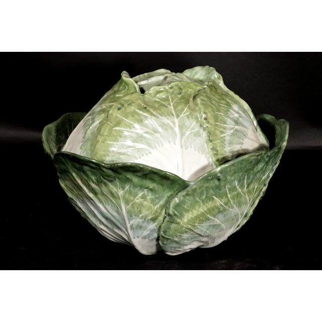 Mid 18th Century French Faience Tromp l'Oeil Strasbourg Factory Cabbage Tureen and Cover For Sale - Image 5 of 18