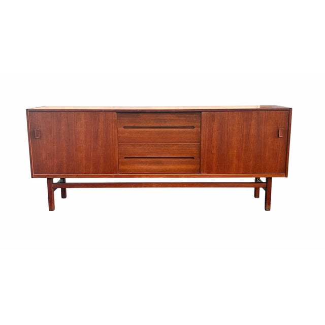 Mid-Century Modern 1970s Nils Jonsson Original MCM Danish Modern Teak Credenza For Sale - Image 3 of 11