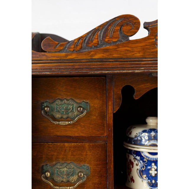 Edwardian Pipe Holder in Oak, 1890s For Sale - Image 4 of 13