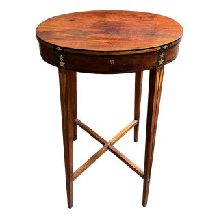 Early 19th Century Empire Mahogany Sewing Table with Brass Star Inlay by Jean-Joseph Chapuis For Sale