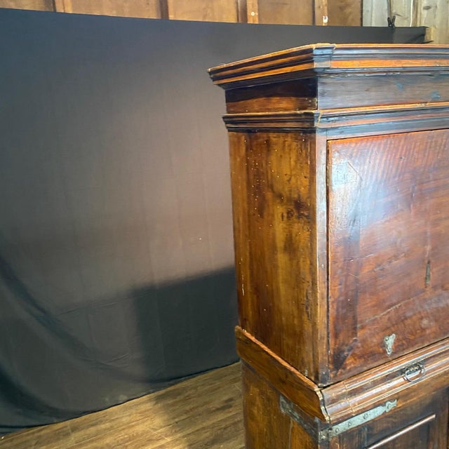 Mid 18th Century 18th C Spanish Baroque Walnut Bargueno or Fall Front Writing Desk For Sale - Image 5 of 18