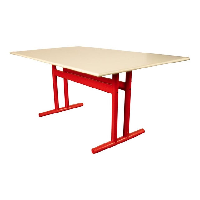 A very stylish Mid Century Modern Danish dining set, by Erik Wørts/ Woerts for Niels Eilersen, circa 1960. The dining set...