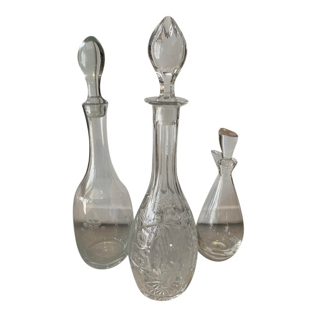 buy discount codes 1950s French Crystal Decanters- Set of 3 ...