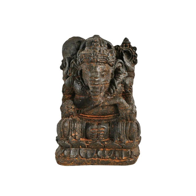 Asian Small Stone Ganesha Statue For Sale - Image 3 of 3