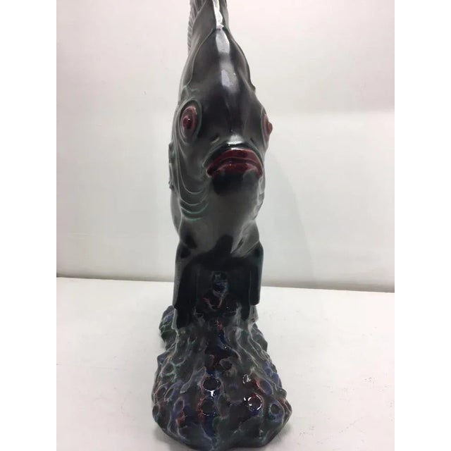 Santiago Rodriguez Bonome, French Fish Sculpture, 1950s, Ceramic For Sale - Image 4 of 7