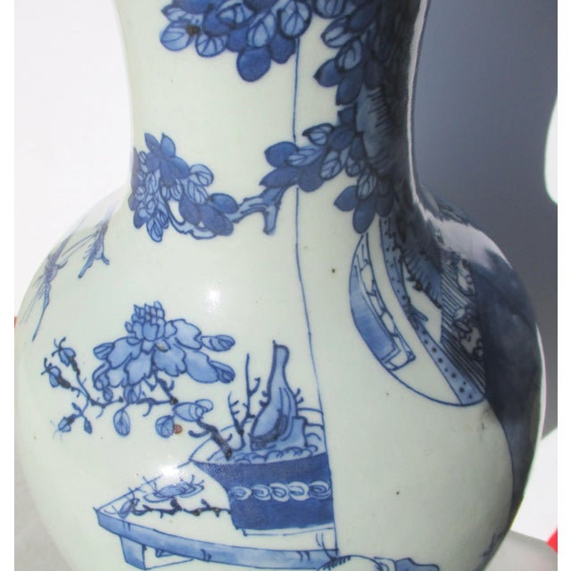 Ceramic Antique Chinese Kangxi Balaster Vase For Sale - Image 7 of 11