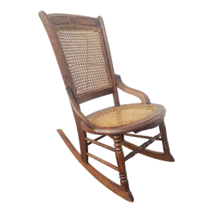 Victorian Walnut and Cane Seat Rocking Chair