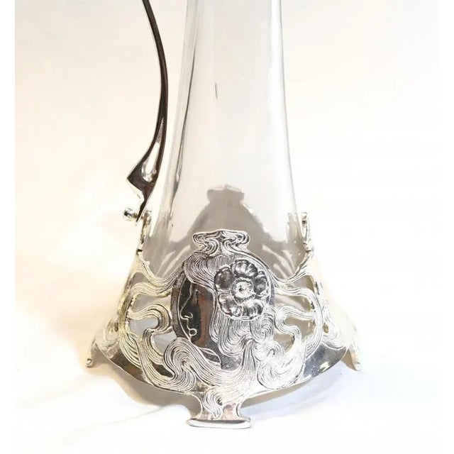 Art Nouveau Glass Claret Jug For Sale - Image 4 of 6