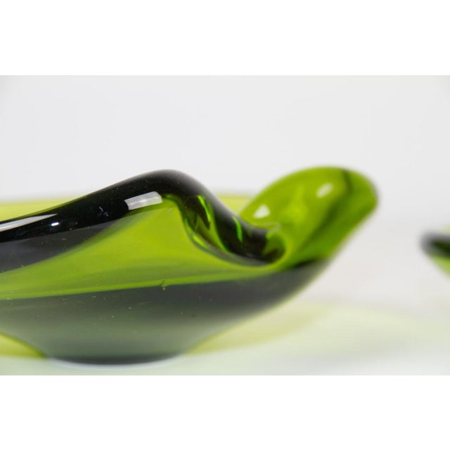 1950s Vintage Danish Maygreen Glass Bowls by Per Lütken for Holmegaard,. 1950s, Set of 2 For Sale - Image 5 of 18