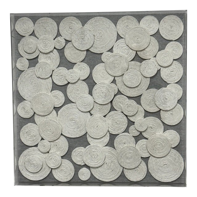 Design Plus Gallery presents a Wall Art of Concentric Textural Circles. The coiled material is likely of rope or yarn on a...