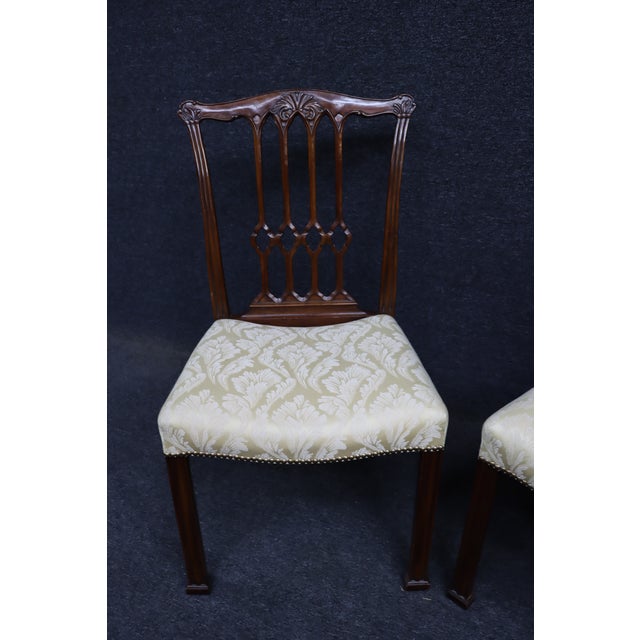 Brown Pair of John Widdicomb Chippendale Style Mahogany Dining Chairs For Sale - Image 8 of 14