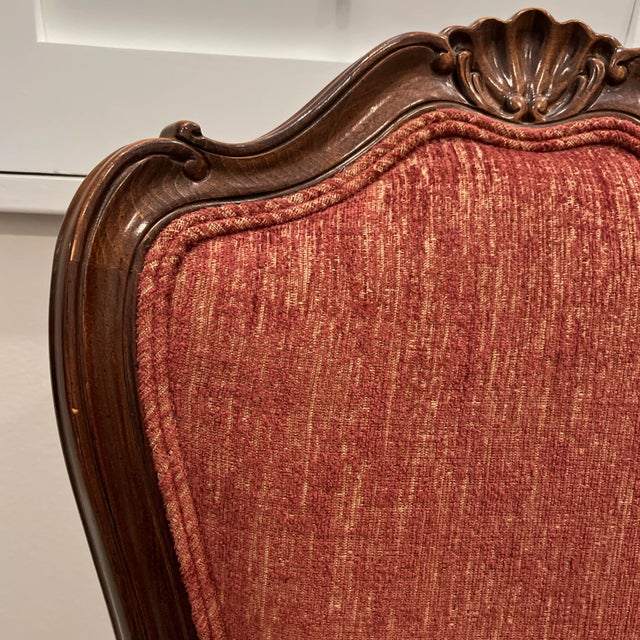 Wood 1990s Set of 2 Century Furniture French Provincial Mahogany Captains Chairs For Sale - Image 7 of 13