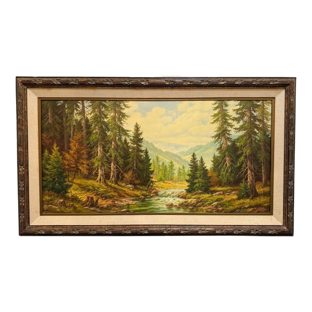 Franz Joseph Feuer Original Landscape Oil Painting, Framed For Sale