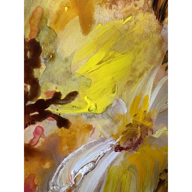 Mid-Century Modern Floral Abstract Acrylic on Board For Sale - Image 12 of 18