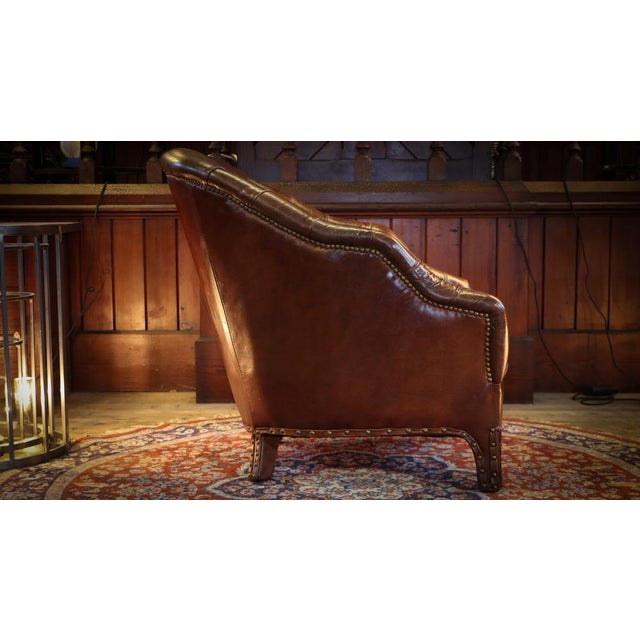 Animal Skin Branco Library Armchair in Tan Leather from Timothy Oulton, 2010s For Sale - Image 7 of 18