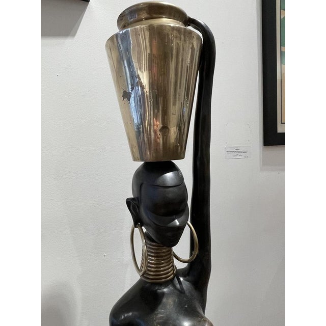 Bronze of a Nude African Lady Carrying Water in the style of Karl Hagenauer, 1970s For Sale - Image 9 of 15