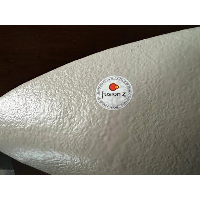 Abstract Long Bowl Art Glass "Urban Flow" Czech Republic For Sale - Image 4 of 6