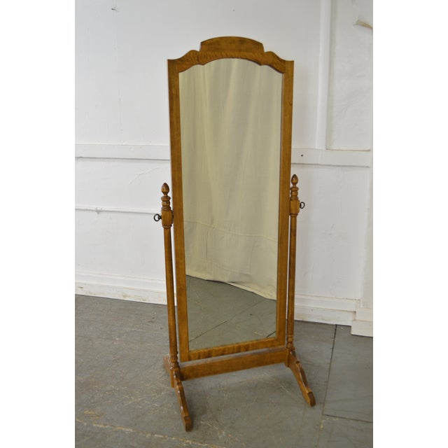 Ethan Allen Traditional Solid Maple Cheval Mirror Chairish