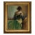Not Yet Made - Made To Order Portrait of Woman in Black and Green Dress Print on Canvas 16x20" Framed For Sale - Image 5 of 5