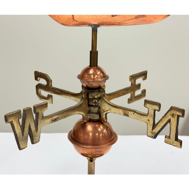 Vintage Copper and Brass Sailboat Weathervane For Sale - Image 4 of 8