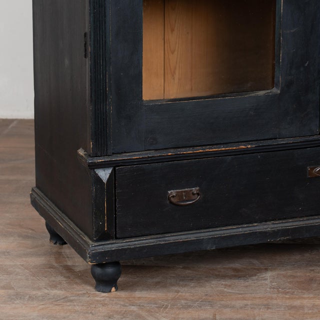 Early 20th-Century Hungarian Black Painted Display Cabinet Bookcase For Sale - Image 9 of 12