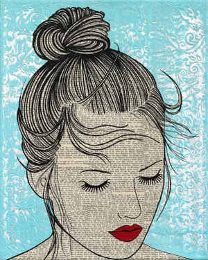 ''Sisters by Soul'' Contemporary Figurative Mixed-Media Painting by Martina Niederhauser