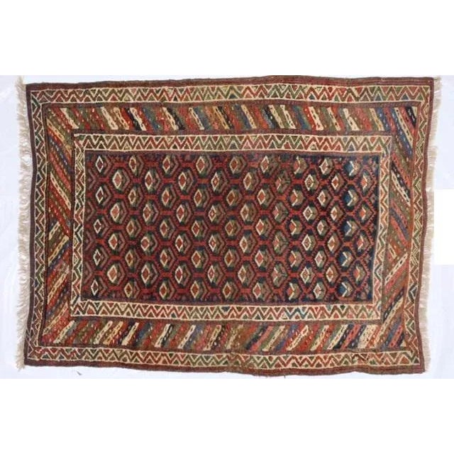 Wool on wool pile genuine hand made antique North West Persian rug-